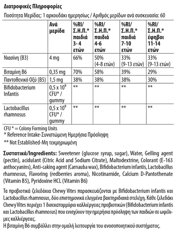 CHEWY VITES - KIDS Προβιοτικά - 60chew.tabs
